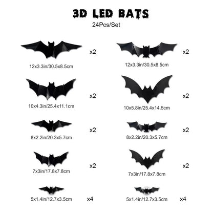 LED Halloween Bat Wall Lights