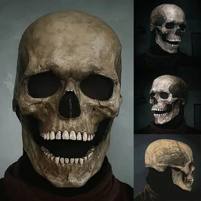 Movable Jaw Latex Skull Mask - Full Head