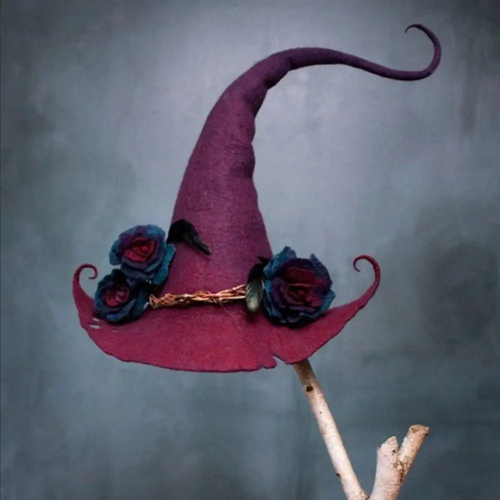 Wide Brim Felt Witch Hat - 5 Designs