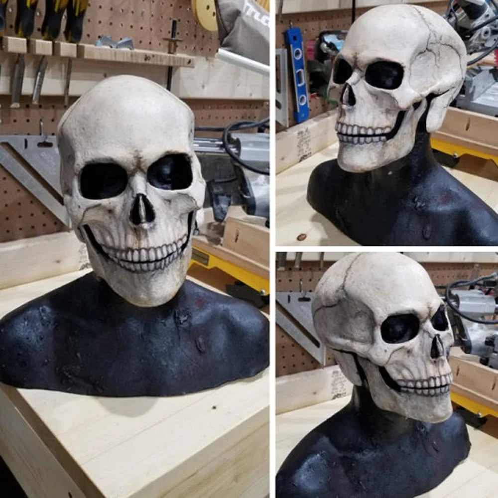 Movable Jaw Latex Skull Mask - Full Head