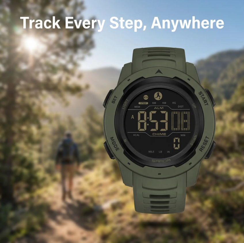 Waterproof Military Pedometer Watch