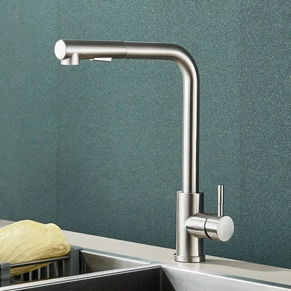 Black Pull-Out Kitchen Tap