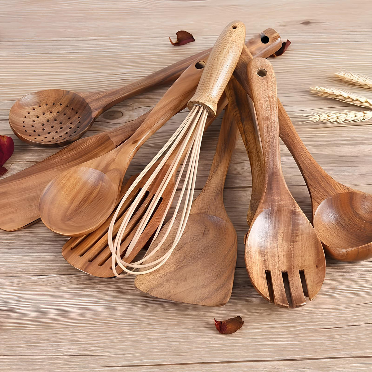 11-Piece Teak Kitchen Utensil Set