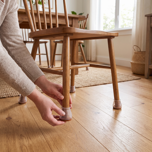 Clear Silicone Chair Leg Caps with felt pads