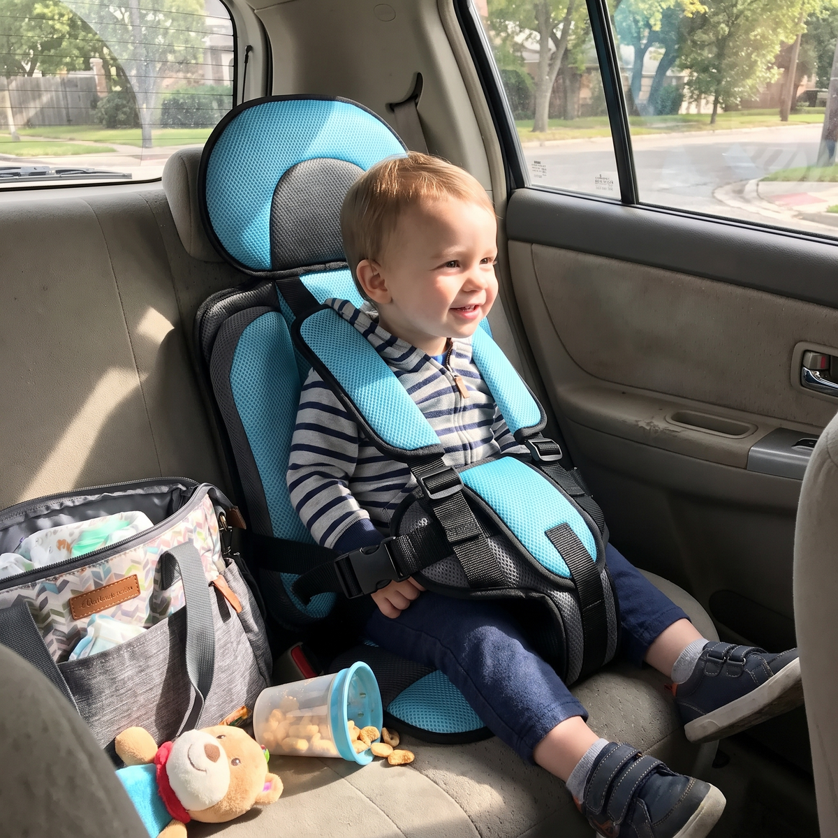 Portable and Foldable Child Car Booster Seat
