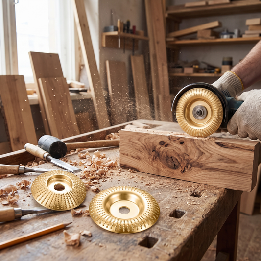 Tungsten carbide grinding disc in use