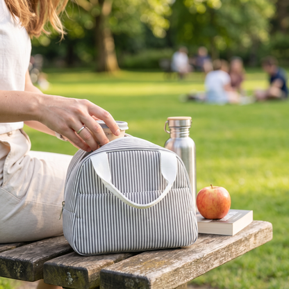 Insulated lunchbox bag in use