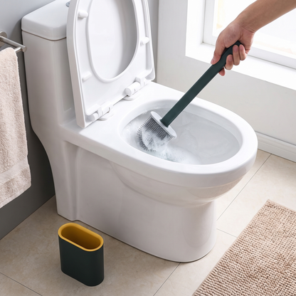 Silicone toilet brush in bathroom