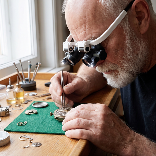 LED magnifying glasses worn