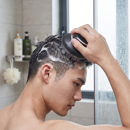 Rechargeable hair clipper in use