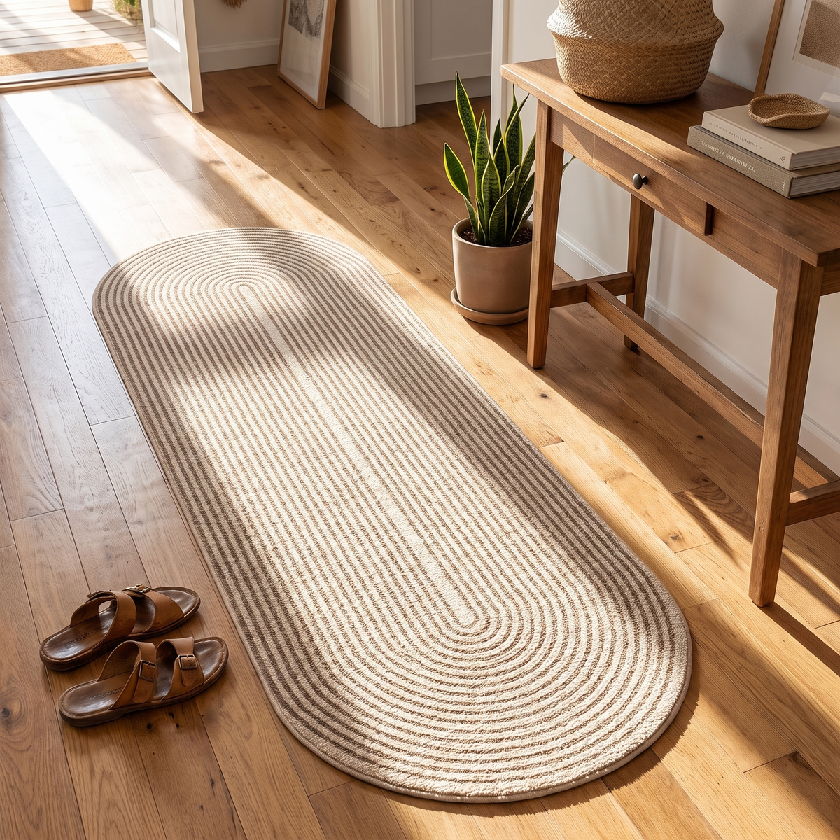 Kitchen and bath mat in use