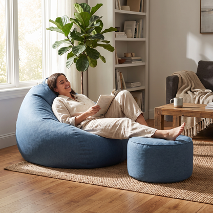 Bean bag cover in a modern living room