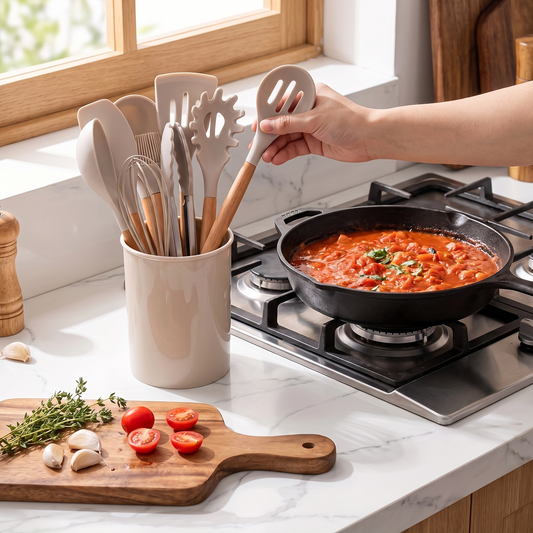 12-piece kitchen utensil set on a countertop