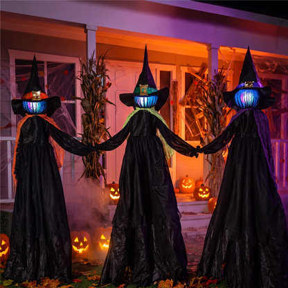 Sound-Activated Light-Up Halloween Witch or Ghost Decoration