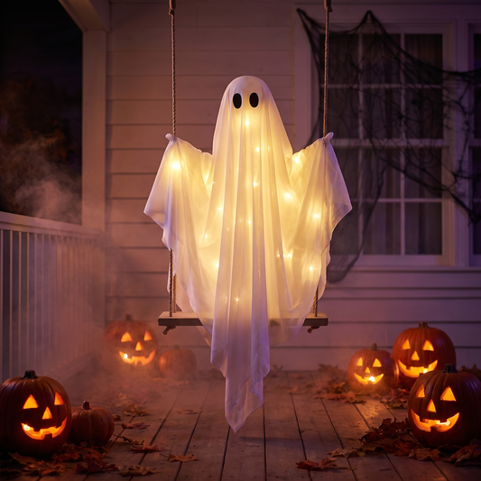 5 FT Halloween Hanging Swing Ghost Decoration