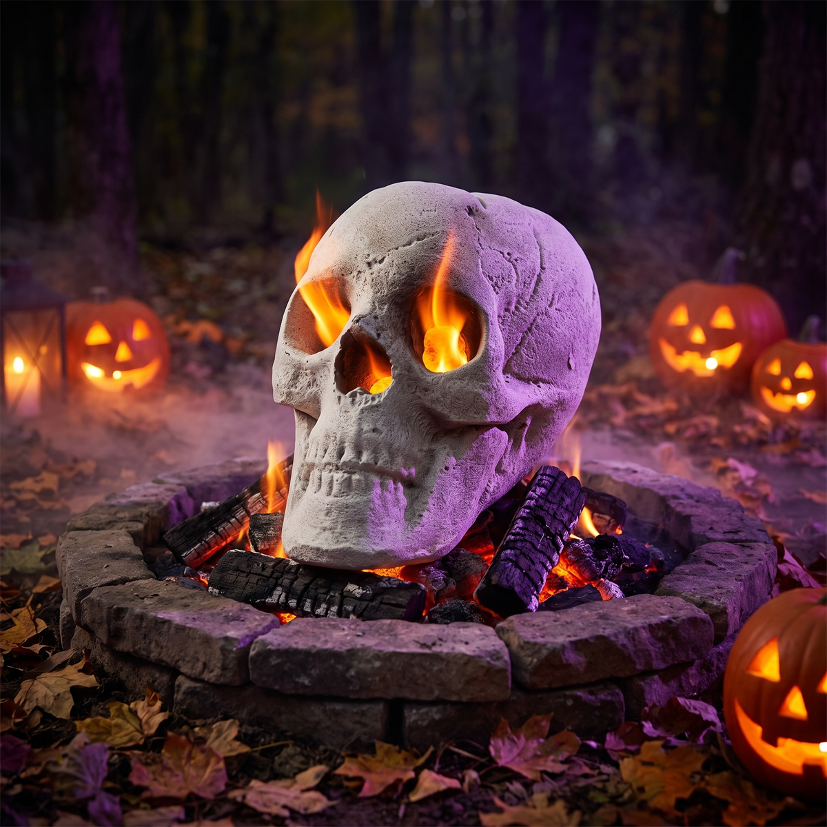 Halloween Ceramic Skull Fire Pit