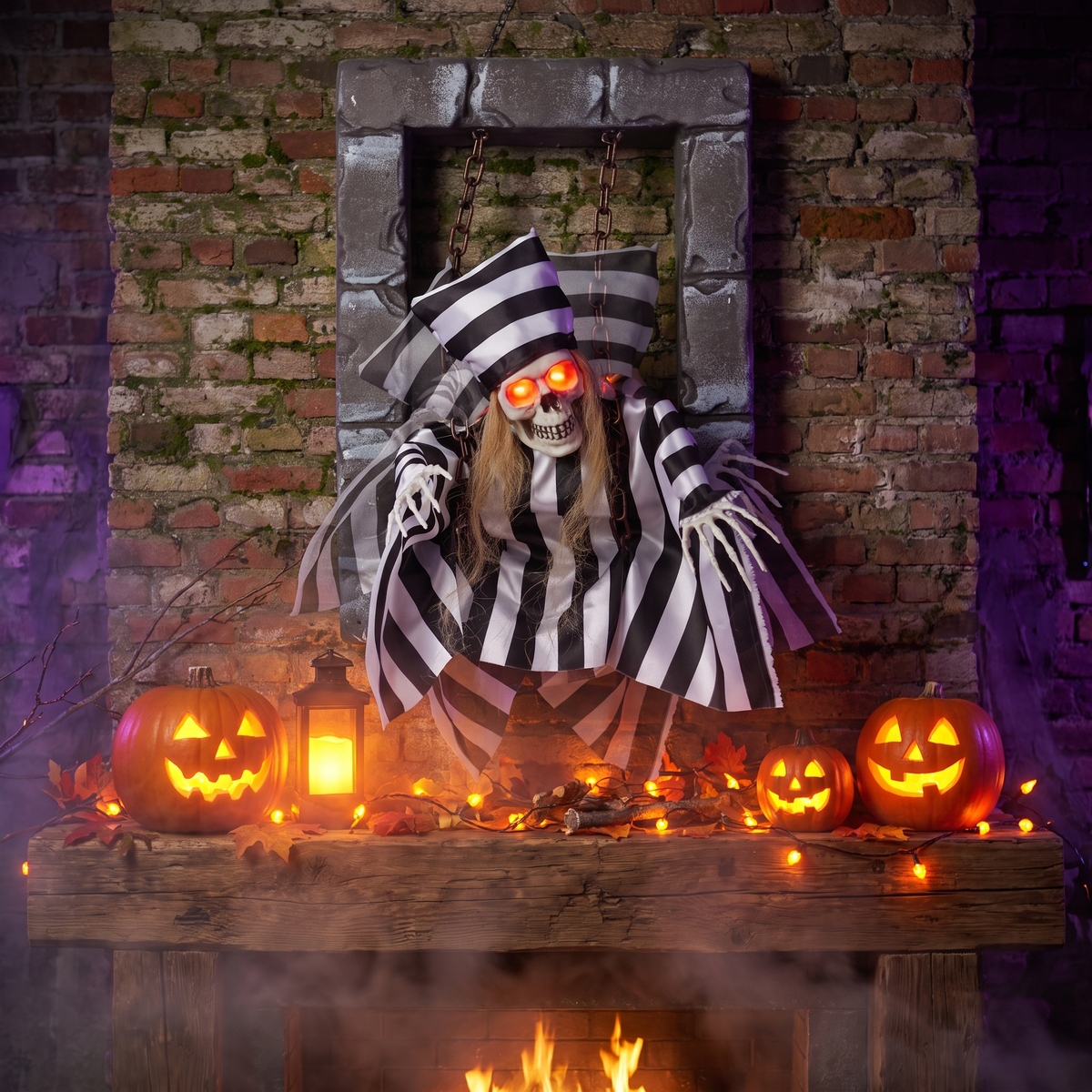 Animated Halloween Hanging Skull Prisoner