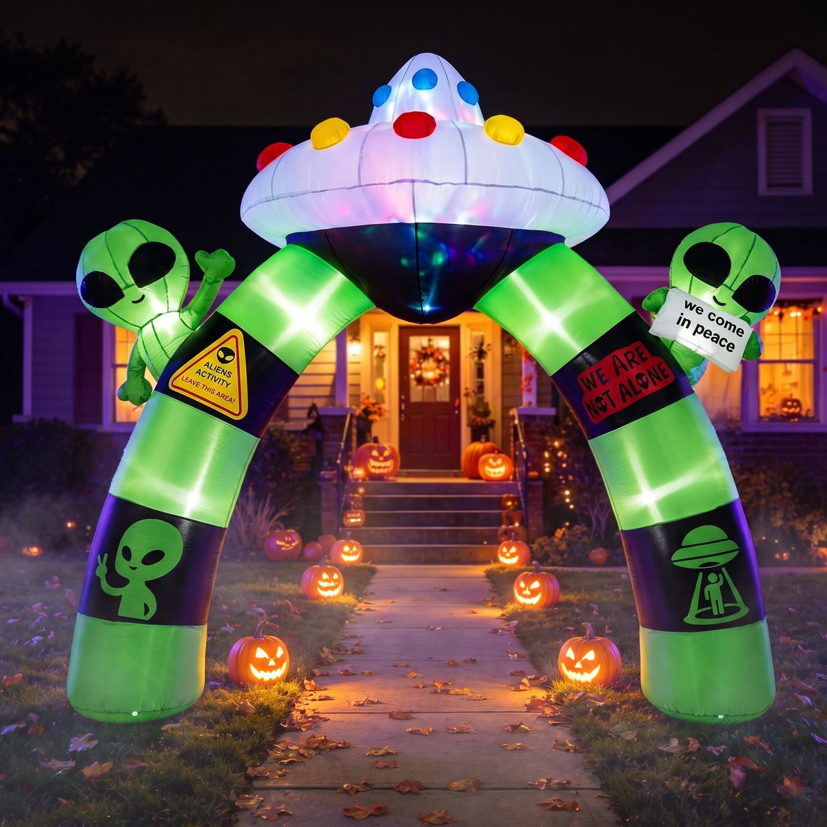 9.8 FT Alien Halloween Inflatable Archway with Lights