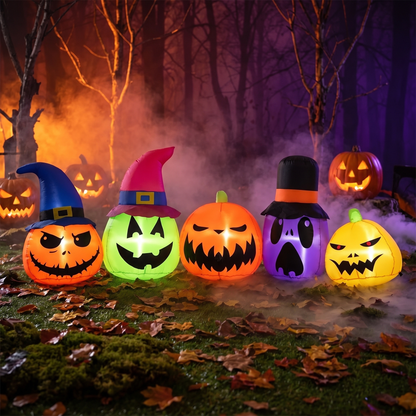 9 FT Inflatable Halloween Pumpkin Patch Family