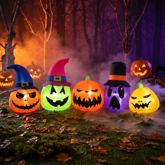 9 FT Inflatable Halloween Pumpkin Patch Family