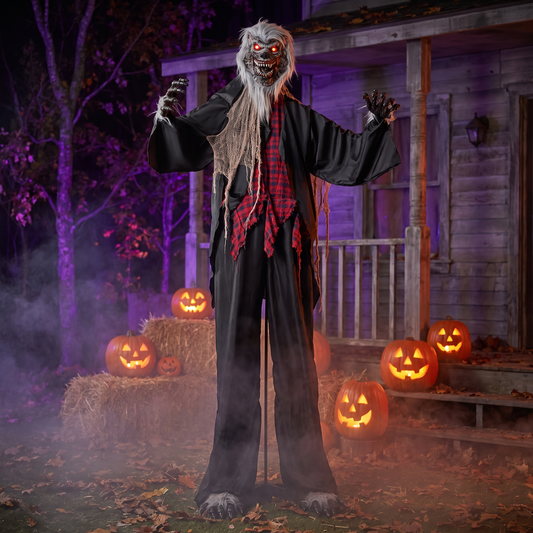 8.2 FT Halloween Animatronic Werewolf with Light-up Eyes