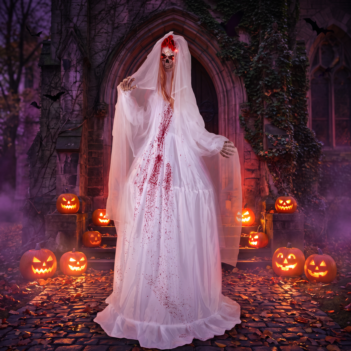 Halloween Animatronic Skeleton Bride and Groom