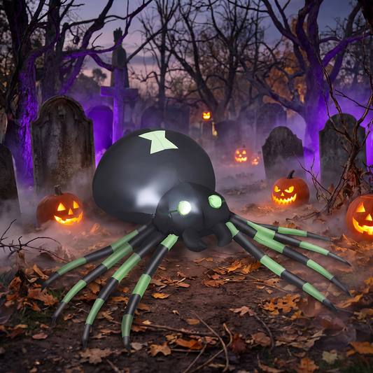 6 FT Halloween Inflatable Spider with LED Lights