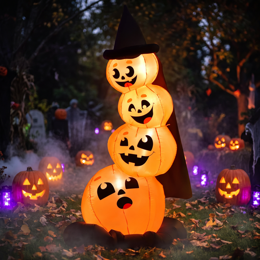 7 FT Halloween Inflatable Stacked Pumpkins