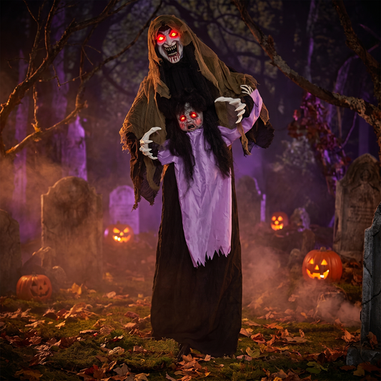 5.6 FT Halloween Animated Vampire with Creepy Doll