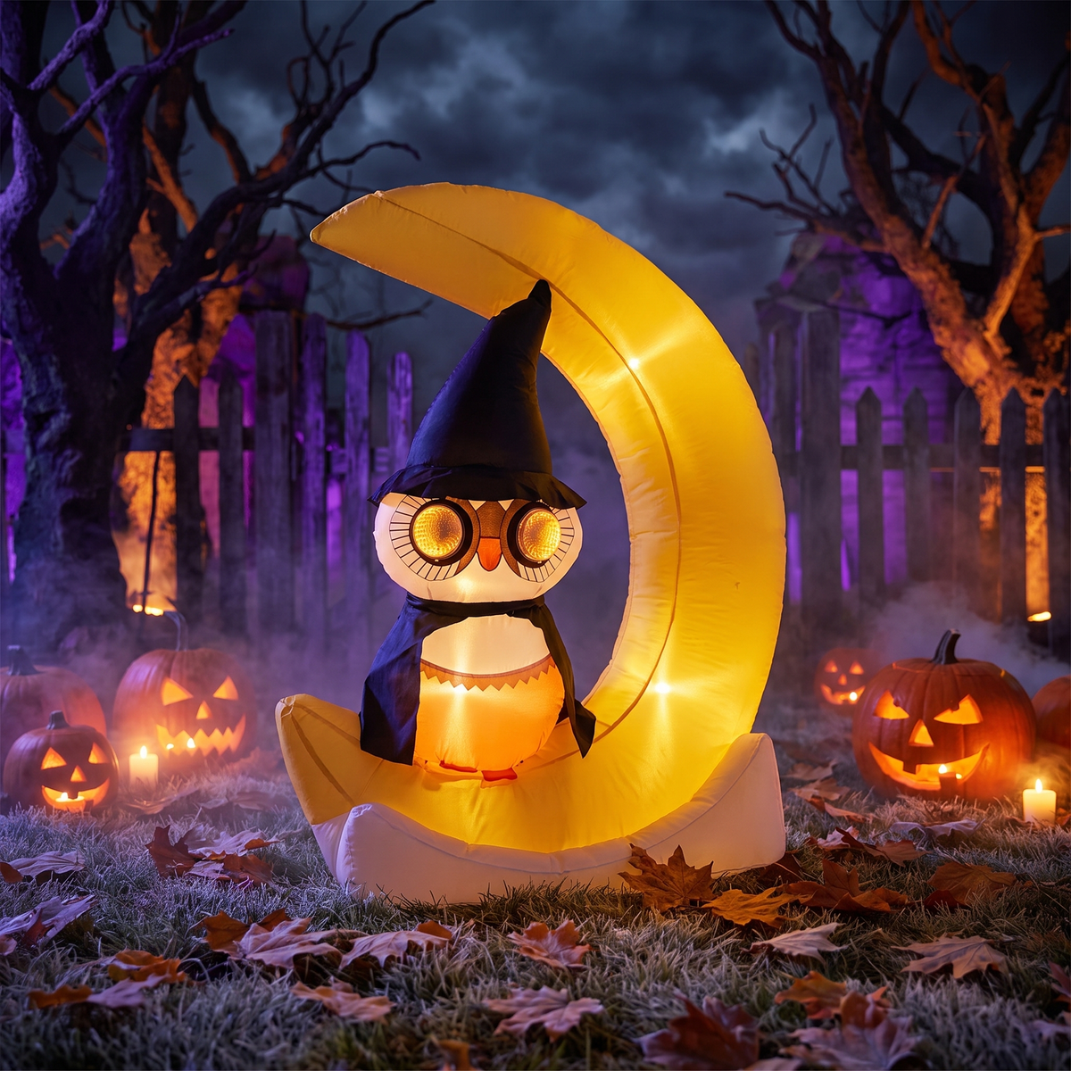 5.1 FT Halloween Inflatable Owl on the Moon