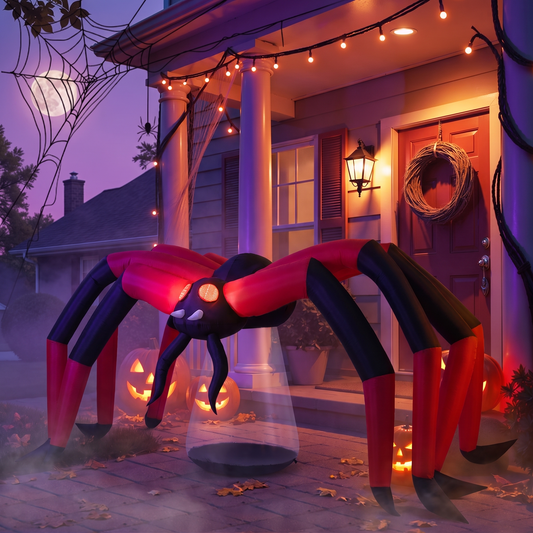 5 FT Halloween Inflatable Scary Spider with Red Eyes