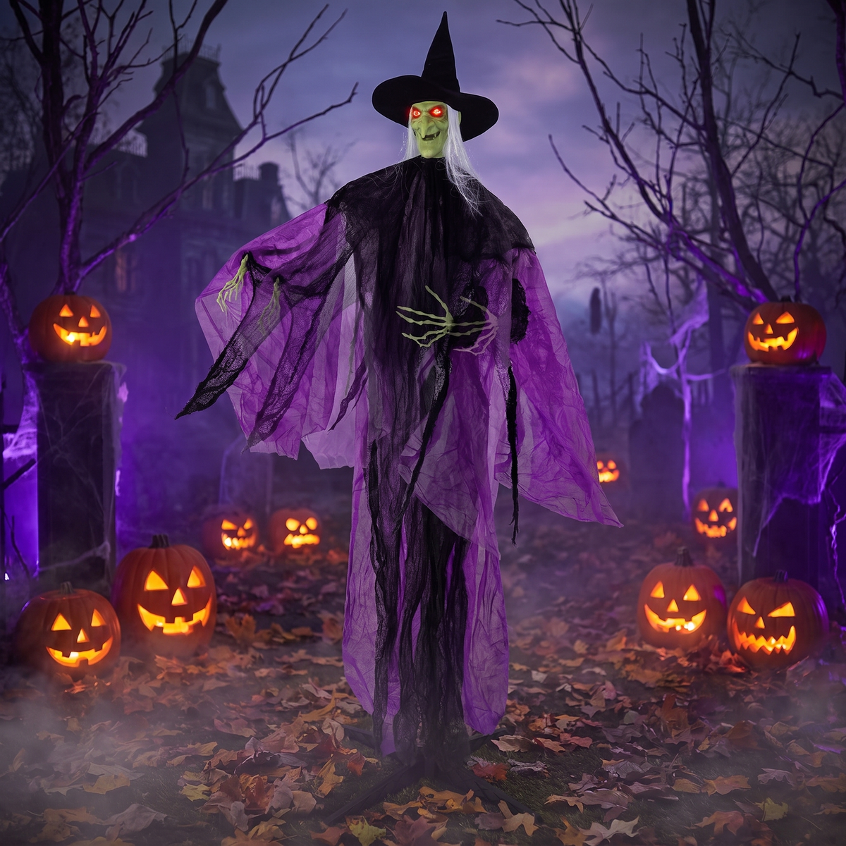 7.2 FT Halloween Animatronic Standing Poseable Witch