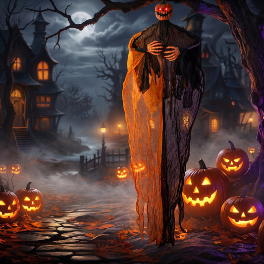 6 FT Hanging Halloween Ghost Pumpkin Man