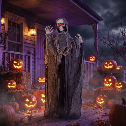 6.4 FT Halloween Animatronic Standing Grim Reaper