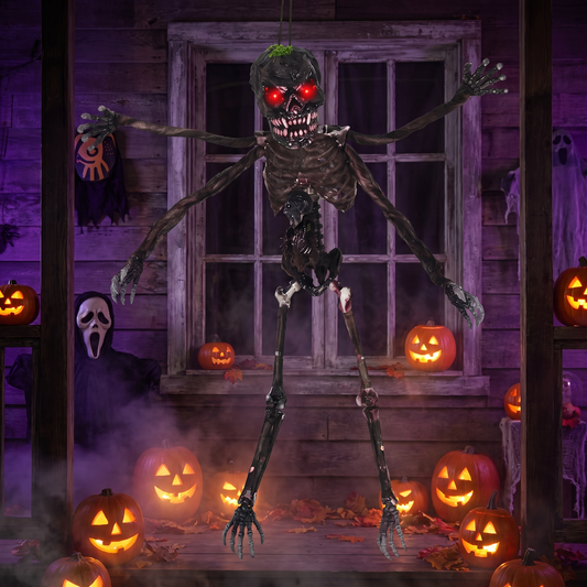 6 FT Animated Halloween Hanging Zombie Skeleton