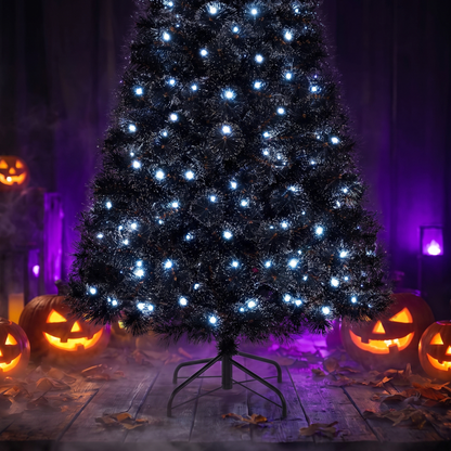 Pre-Lit Black Artificial Full Halloween Tree