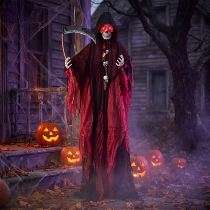 8 FT Halloween Animatronic Grim Reaper with Sickle