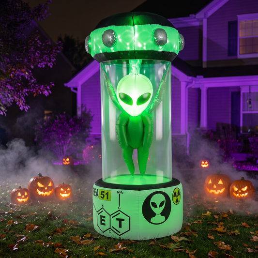 7.4 FT Halloween Lighted Inflatable Alien Decoration