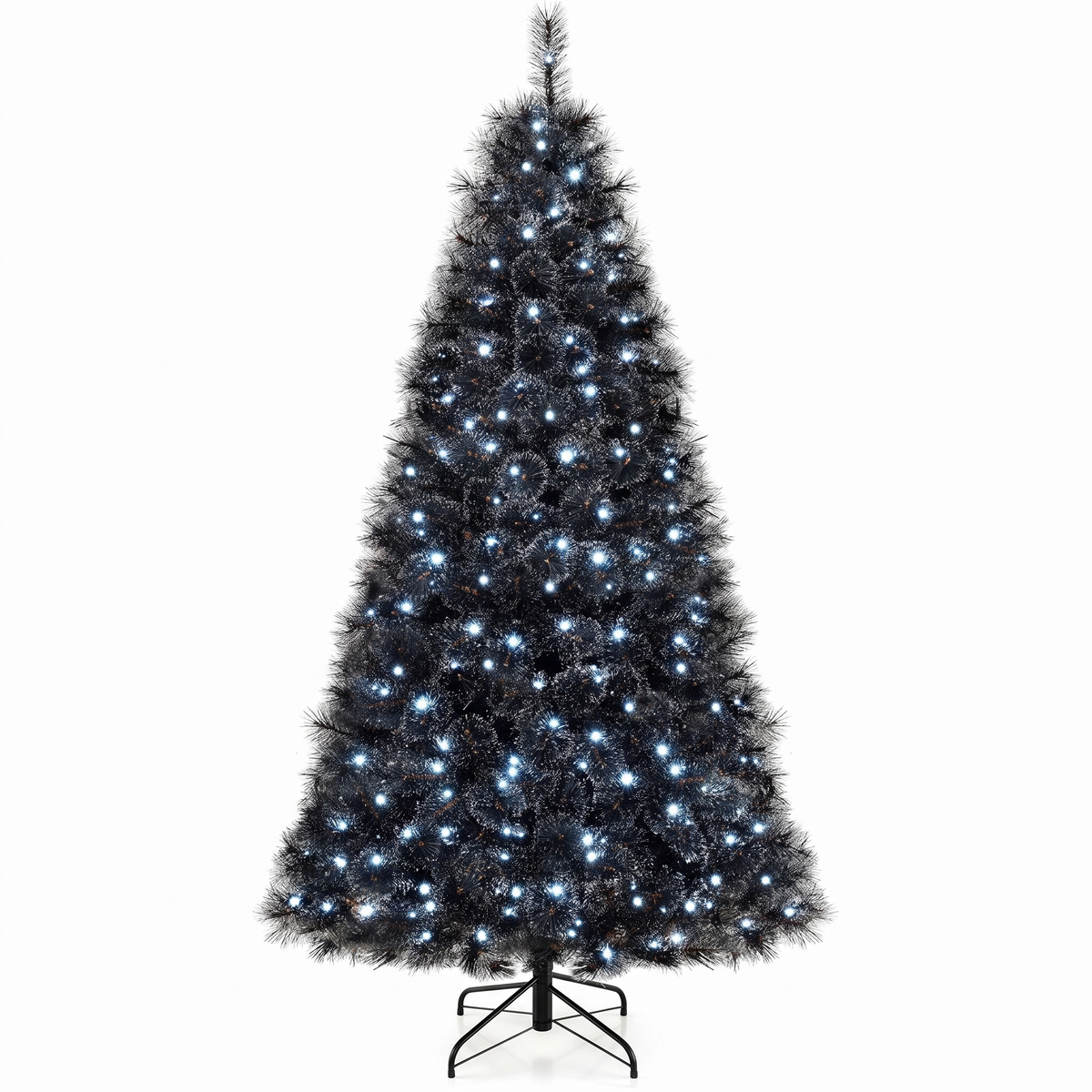 6, 7 or 8 Ft Pre-Lit Black Artificial Tree
