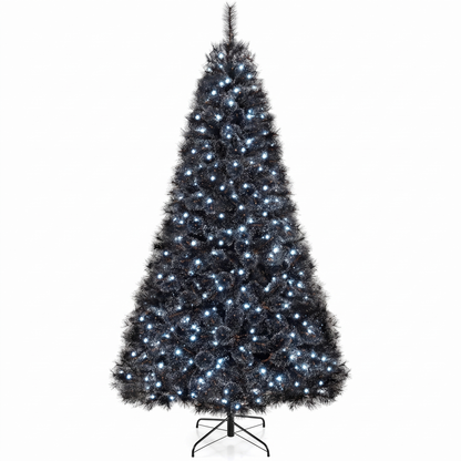 6, 7 or 8 Ft Pre-Lit Black Artificial Tree