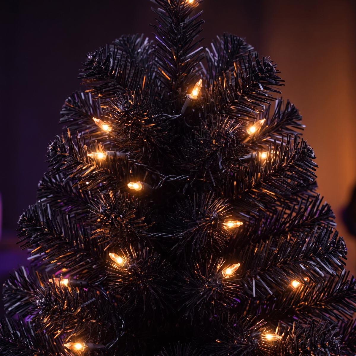 7 or 8 Ft Pre-Lit Black Slim Artificial Tree