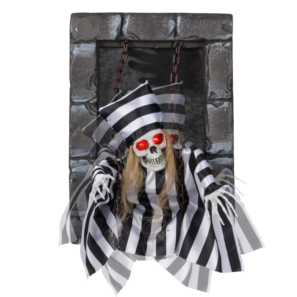 18 In Animated Hanging Skull Prisoner Prop