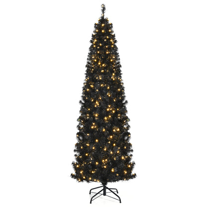 6 Ft Pre-Lit Black Pencil Tree, 280 LED Lights