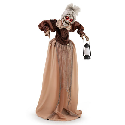 Talking Zombie Maid Animatronic with Lantern