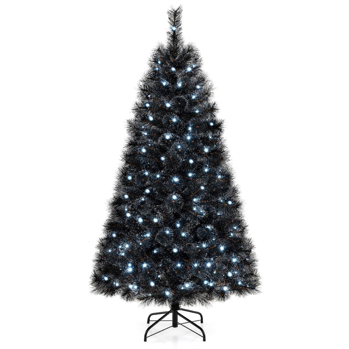 6, 7 or 8 Ft Pre-Lit Black Artificial Tree