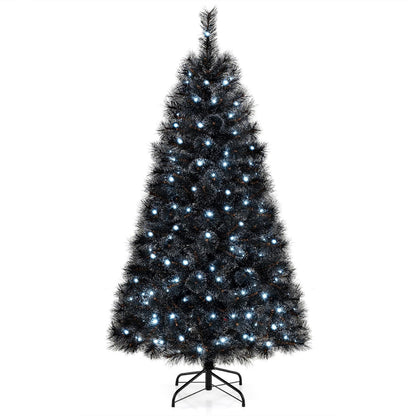 6, 7 or 8 Ft Pre-Lit Black Artificial Tree