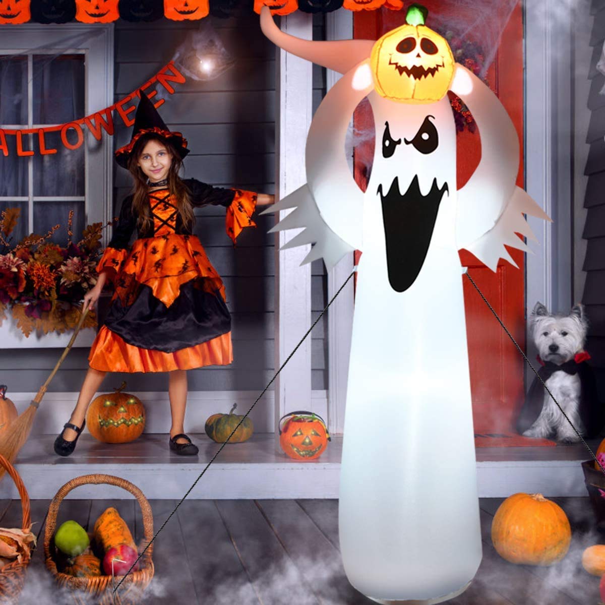 Inflatable Light Up Halloween Ghost Yard Decor