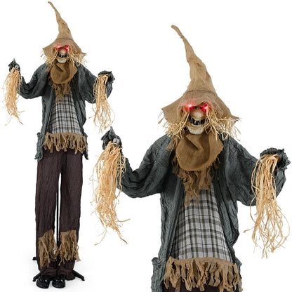7 Ft Animated Standing Scarecrow Halloween Prop
