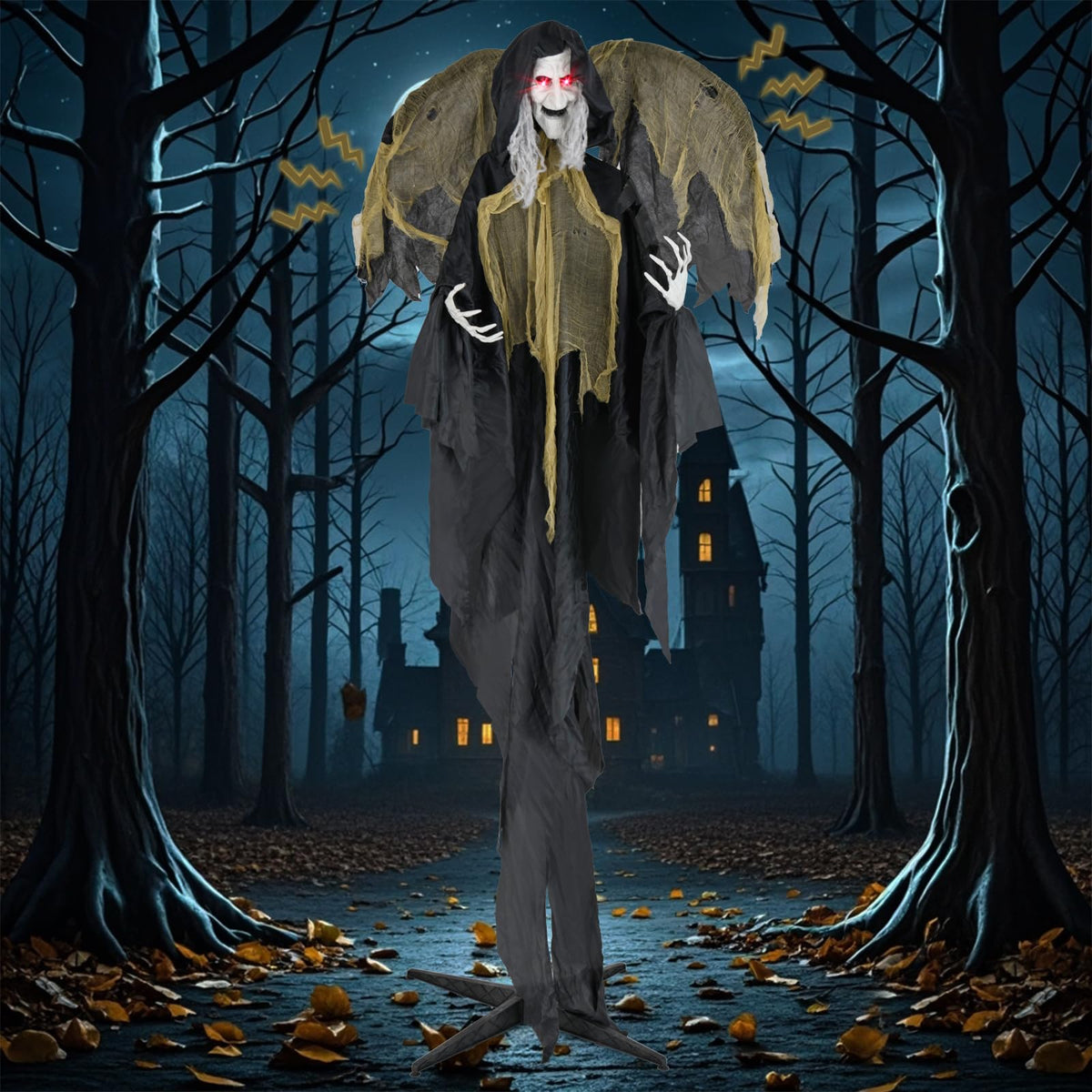 8.2 Ft Standing Witch Animatronic with Red Eyes