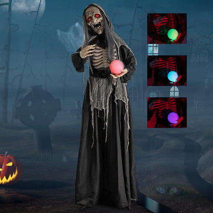 6 Ft Talking Animatronic Witch with Light-Up Eyes